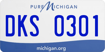 MI license plate DKS0301