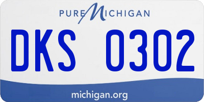 MI license plate DKS0302