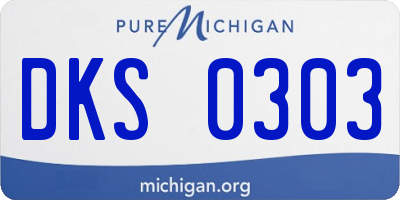 MI license plate DKS0303