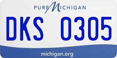 MI license plate DKS0305