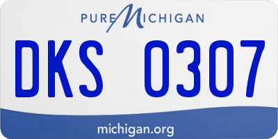 MI license plate DKS0307
