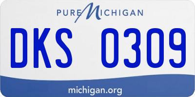 MI license plate DKS0309