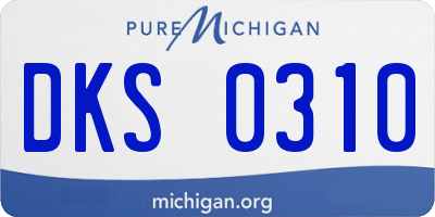 MI license plate DKS0310
