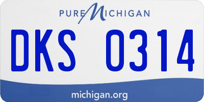 MI license plate DKS0314