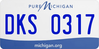 MI license plate DKS0317