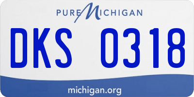 MI license plate DKS0318