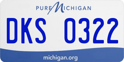 MI license plate DKS0322