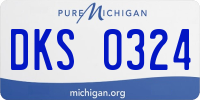 MI license plate DKS0324