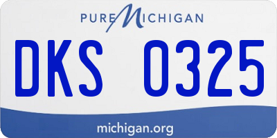 MI license plate DKS0325