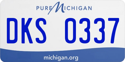 MI license plate DKS0337
