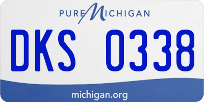 MI license plate DKS0338