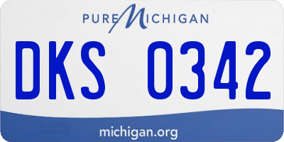 MI license plate DKS0342