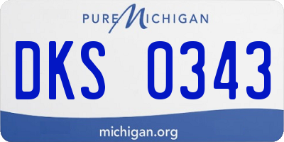 MI license plate DKS0343