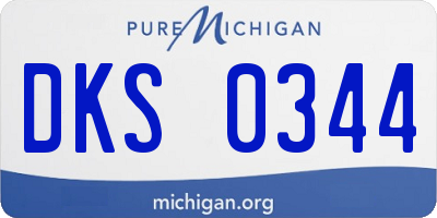 MI license plate DKS0344