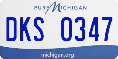 MI license plate DKS0347
