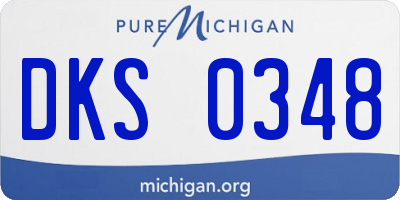 MI license plate DKS0348