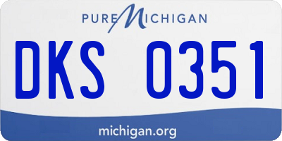MI license plate DKS0351