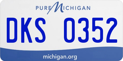 MI license plate DKS0352
