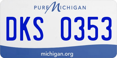 MI license plate DKS0353