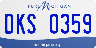 MI license plate DKS0359