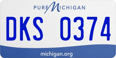 MI license plate DKS0374