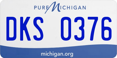 MI license plate DKS0376