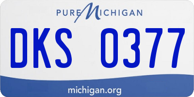 MI license plate DKS0377