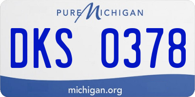MI license plate DKS0378