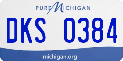 MI license plate DKS0384