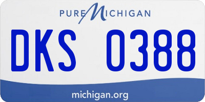 MI license plate DKS0388