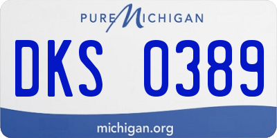 MI license plate DKS0389