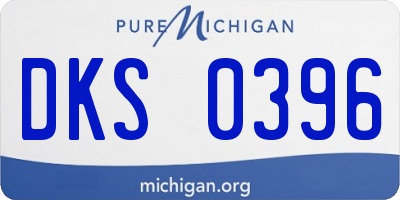 MI license plate DKS0396