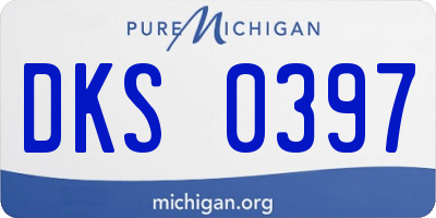 MI license plate DKS0397