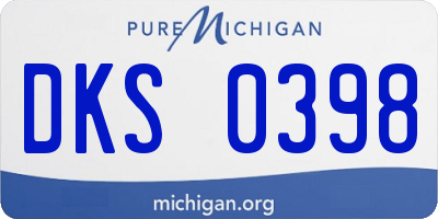 MI license plate DKS0398