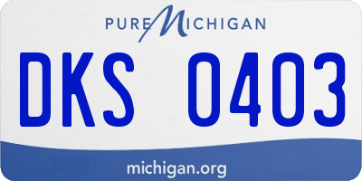 MI license plate DKS0403