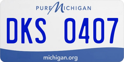 MI license plate DKS0407