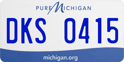 MI license plate DKS0415