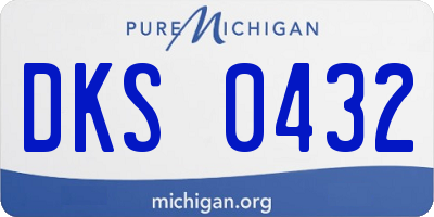 MI license plate DKS0432