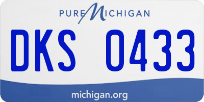 MI license plate DKS0433
