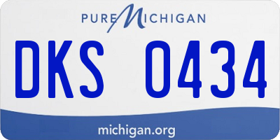 MI license plate DKS0434