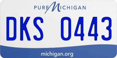 MI license plate DKS0443