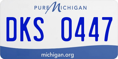 MI license plate DKS0447