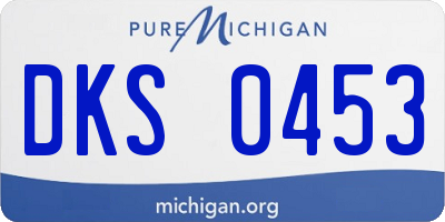 MI license plate DKS0453