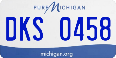MI license plate DKS0458