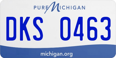 MI license plate DKS0463