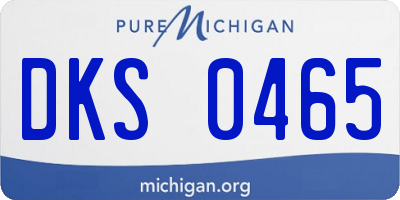 MI license plate DKS0465