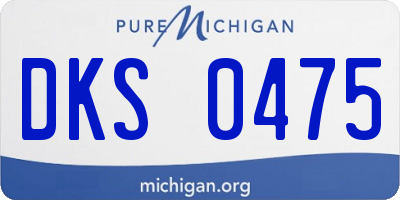 MI license plate DKS0475