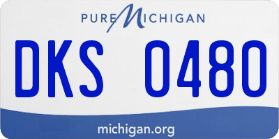 MI license plate DKS0480