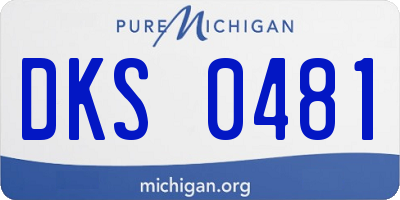 MI license plate DKS0481