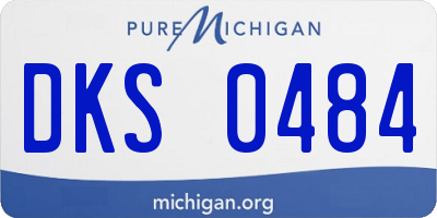 MI license plate DKS0484